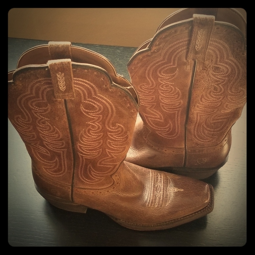 Leather cowboy boots - Picture 1 of 3